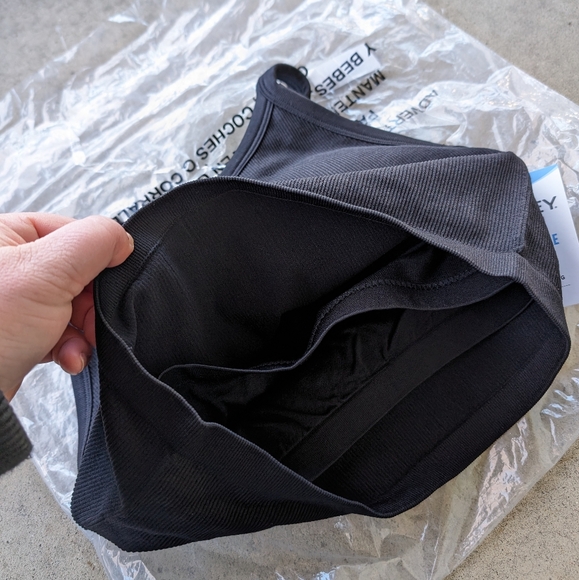 Jockey Essentials Black Racerback Seamfree Jersey Ribbed Sports Bra NWT - Picture 2 of 10